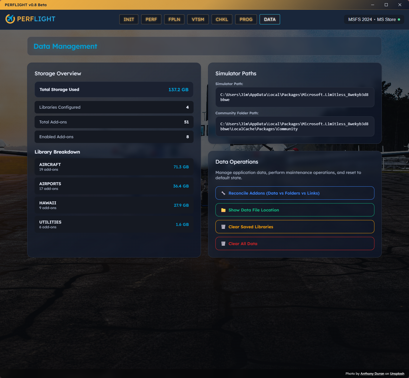 Summarize all your stored data with utility buttons